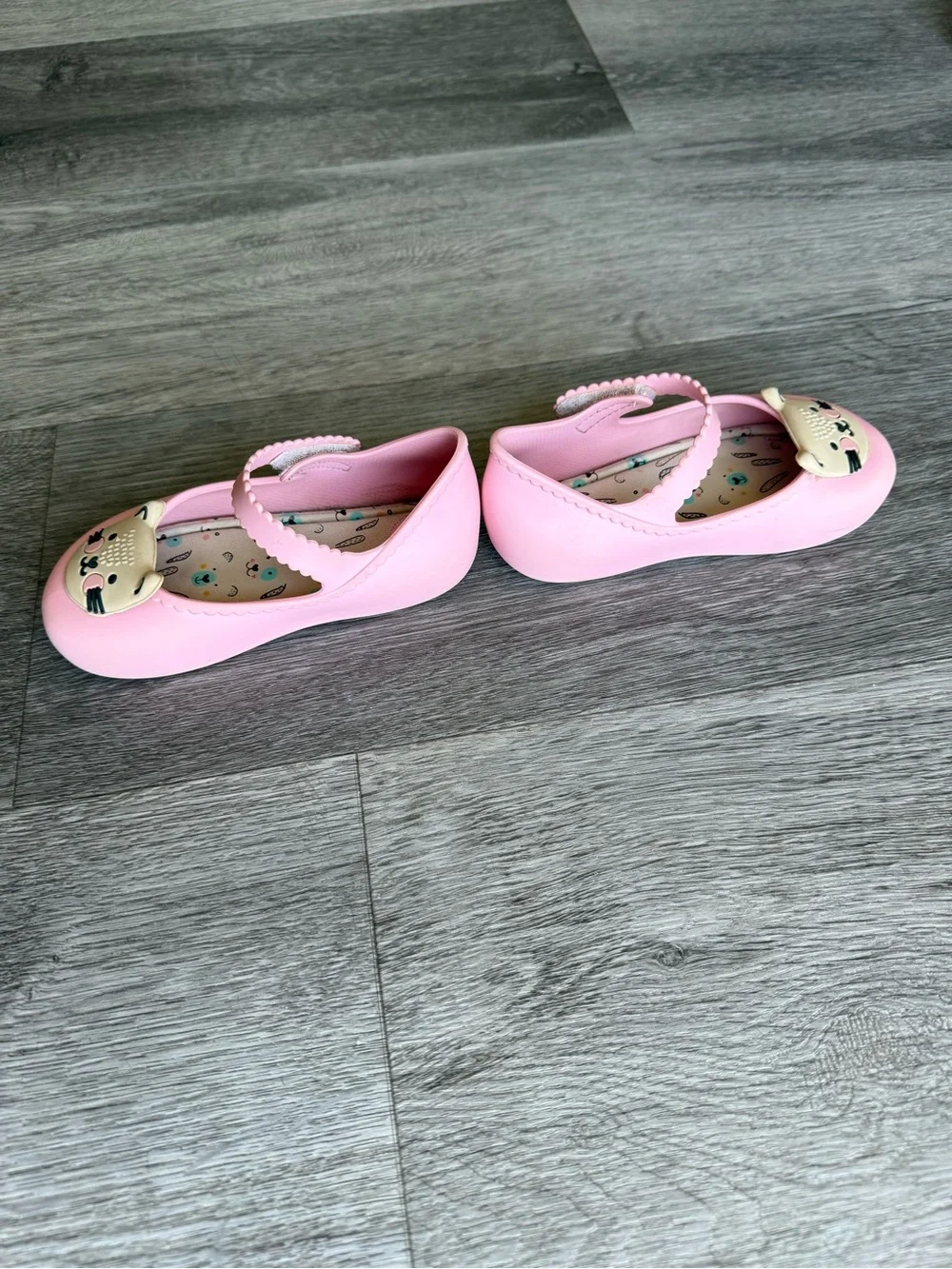 Zaxy Nina Pink Cat Jelly Flat Mary Jane Shoes